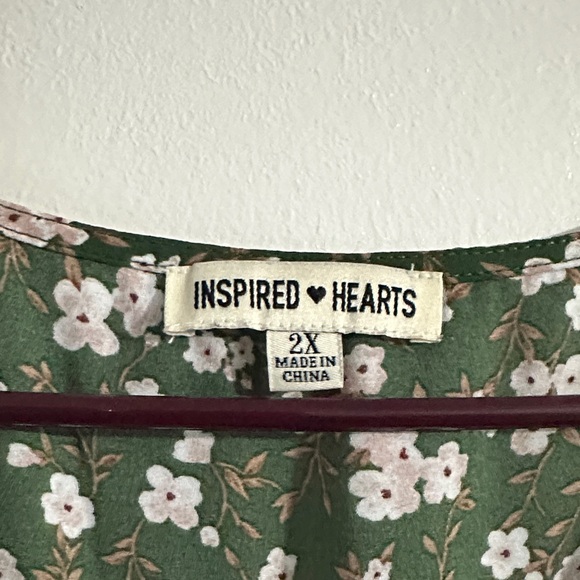 Inspired Hearts Green Floral Long Sleeve Dress - Picture 2 of 7